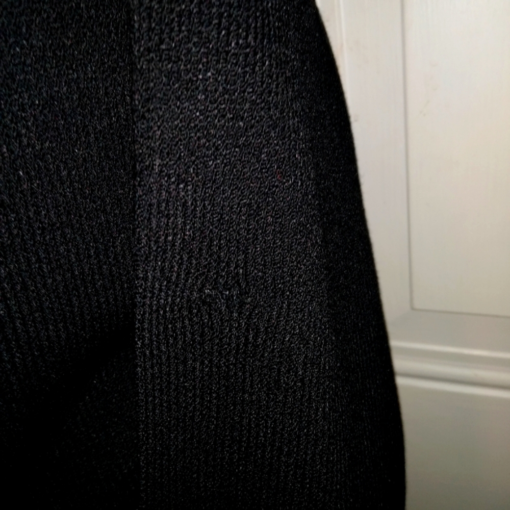 ST JOHN COLLECTIONS SZ 6 SANTANA KNIT BLACK & METALLIC TAN LOGO BUTTONS JACKET - Picture 7 of 13